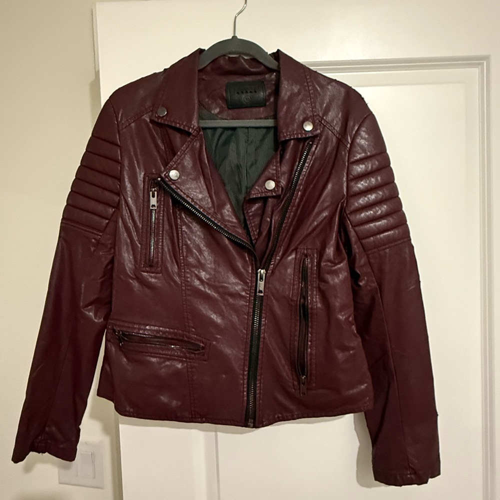 Blank NYC Deep Red Leather Jacket